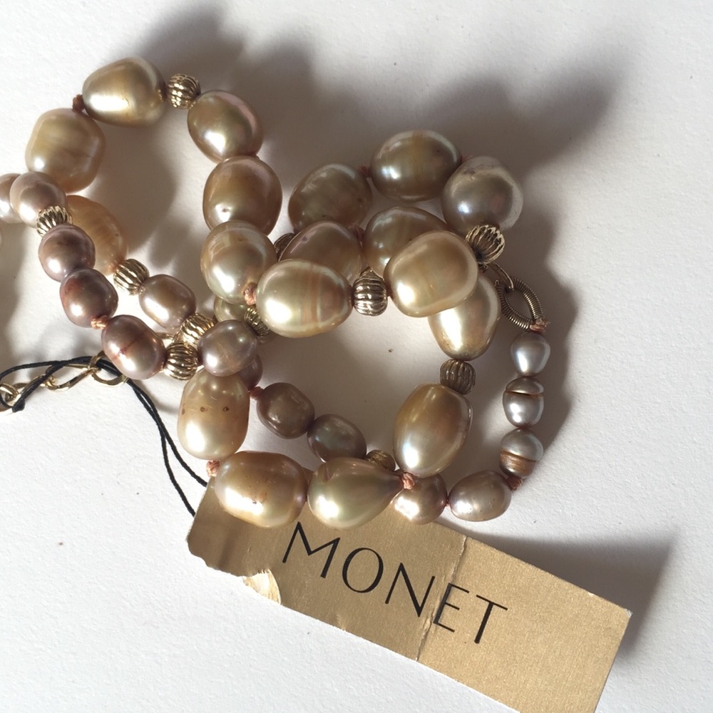 Vintage freshwater pearls Rose necklace pastels